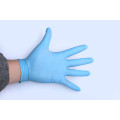 Blue colored disposable nitrile gloves for medical